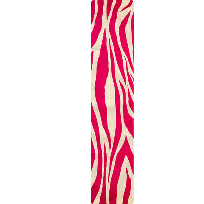 Hot Pink Zebra Pattern Print Table Runner