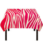 Hot Pink Zebra Pattern Print Tablecloth