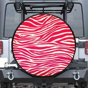 Hot Pink Zebra Pattern Print Tire Cover