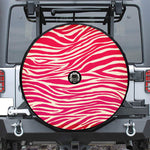 Hot Pink Zebra Pattern Print Tire Cover With Camera Hole