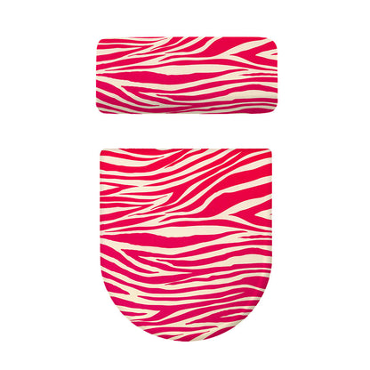 Hot Pink Zebra Pattern Print Toilet Lid And Tank Cover Set