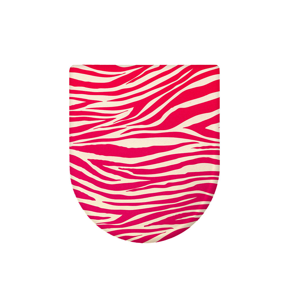 Hot Pink Zebra Pattern Print Toilet Lid Cover