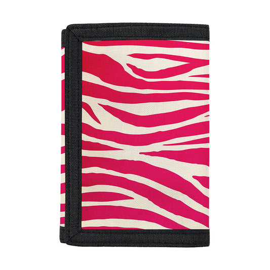 Hot Pink Zebra Pattern Print Trifold Wallet