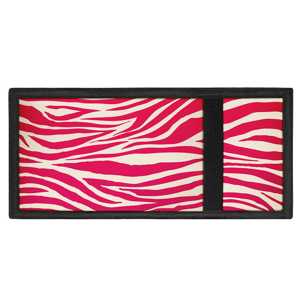 Hot Pink Zebra Pattern Print Trifold Wallet