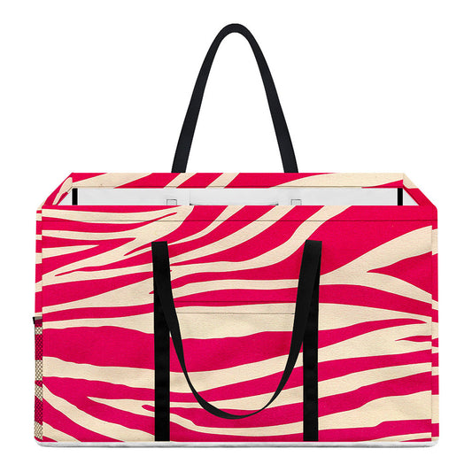 Hot Pink Zebra Pattern Print Utility Tote Bag