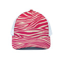 Hot Pink Zebra Pattern Print White Mesh Trucker Hat