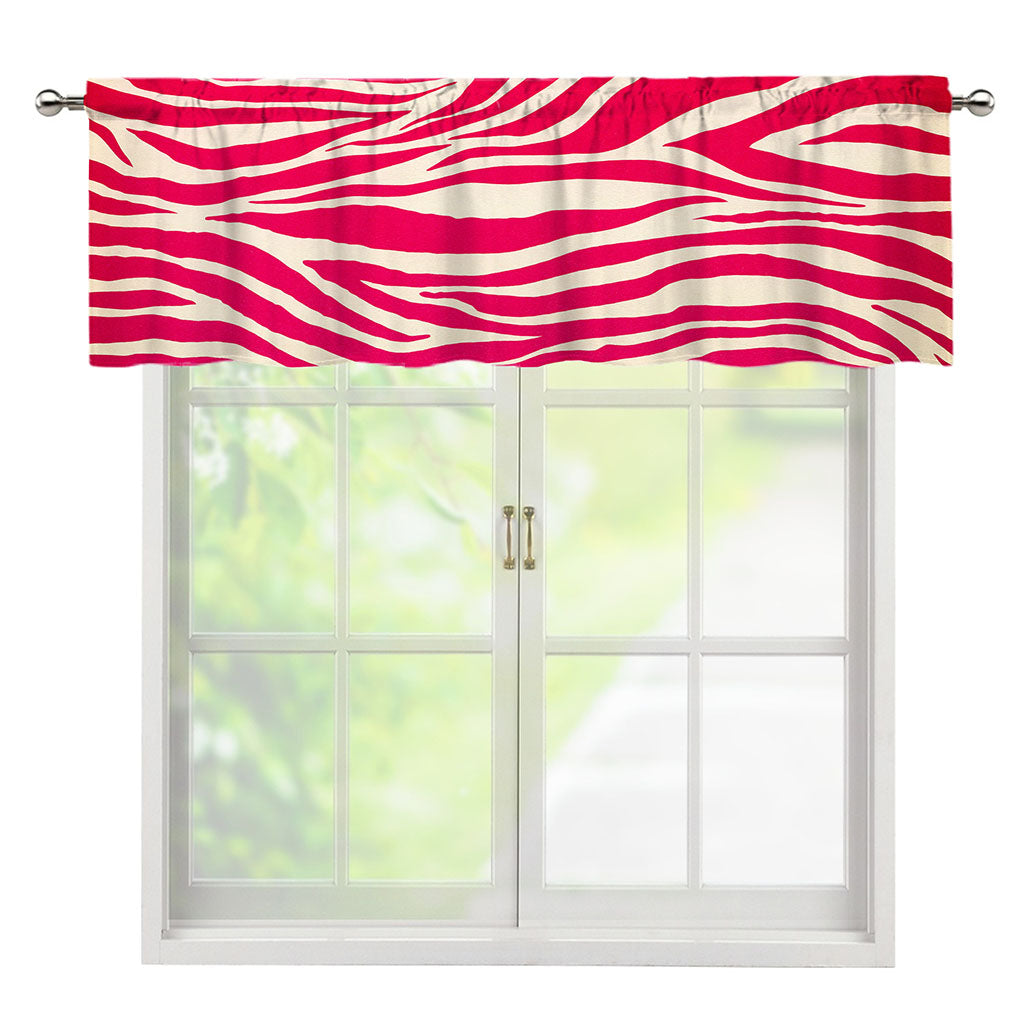 Hot Pink Zebra Pattern Print Window Valance