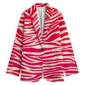 Hot Pink Zebra Pattern Print Women's Blazer