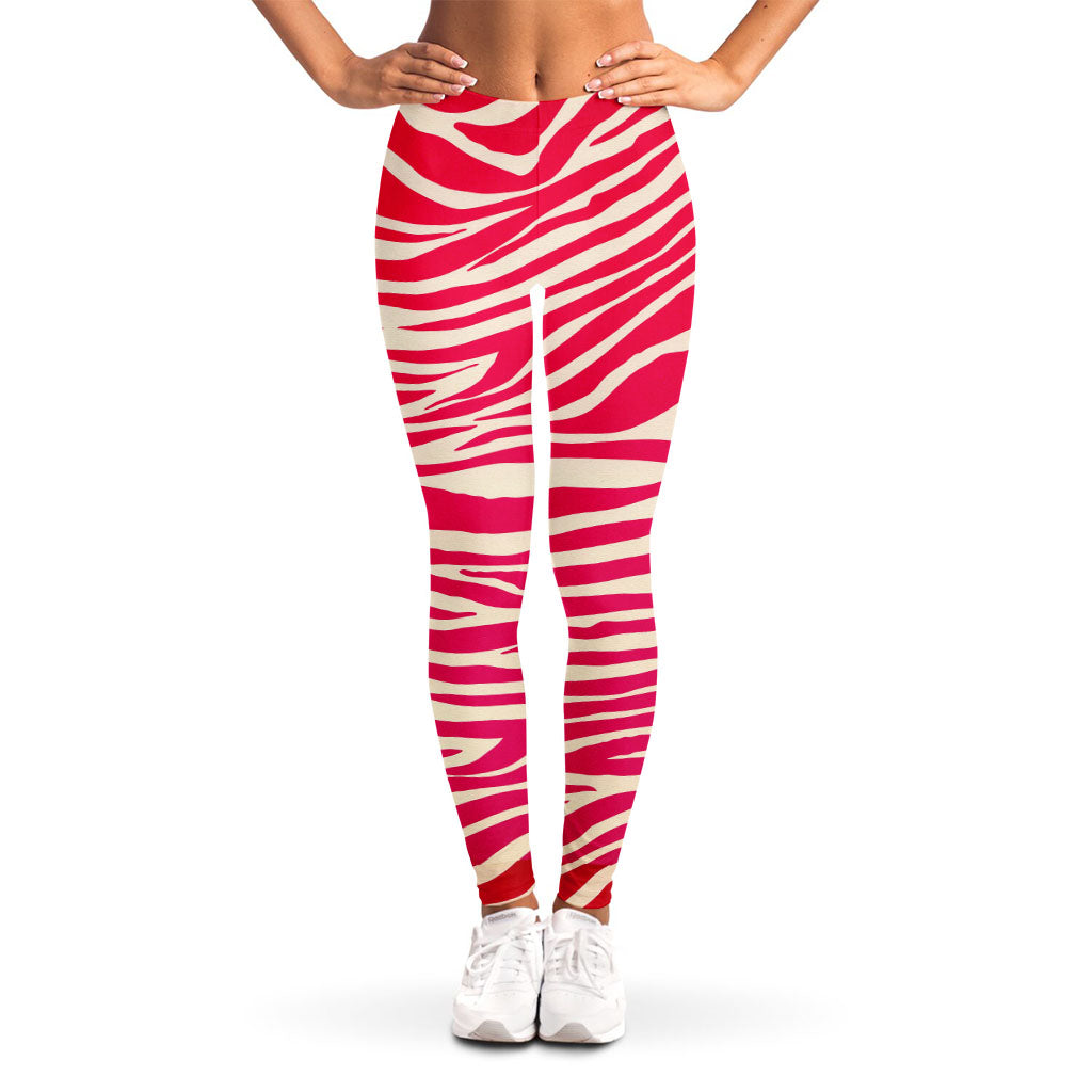 Hot Pink Zebra Pattern Print Women's Leggings