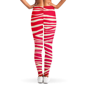 Hot Pink Zebra Pattern Print Women's Leggings