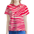 Hot Pink Zebra Pattern Print Women's Polo Shirt