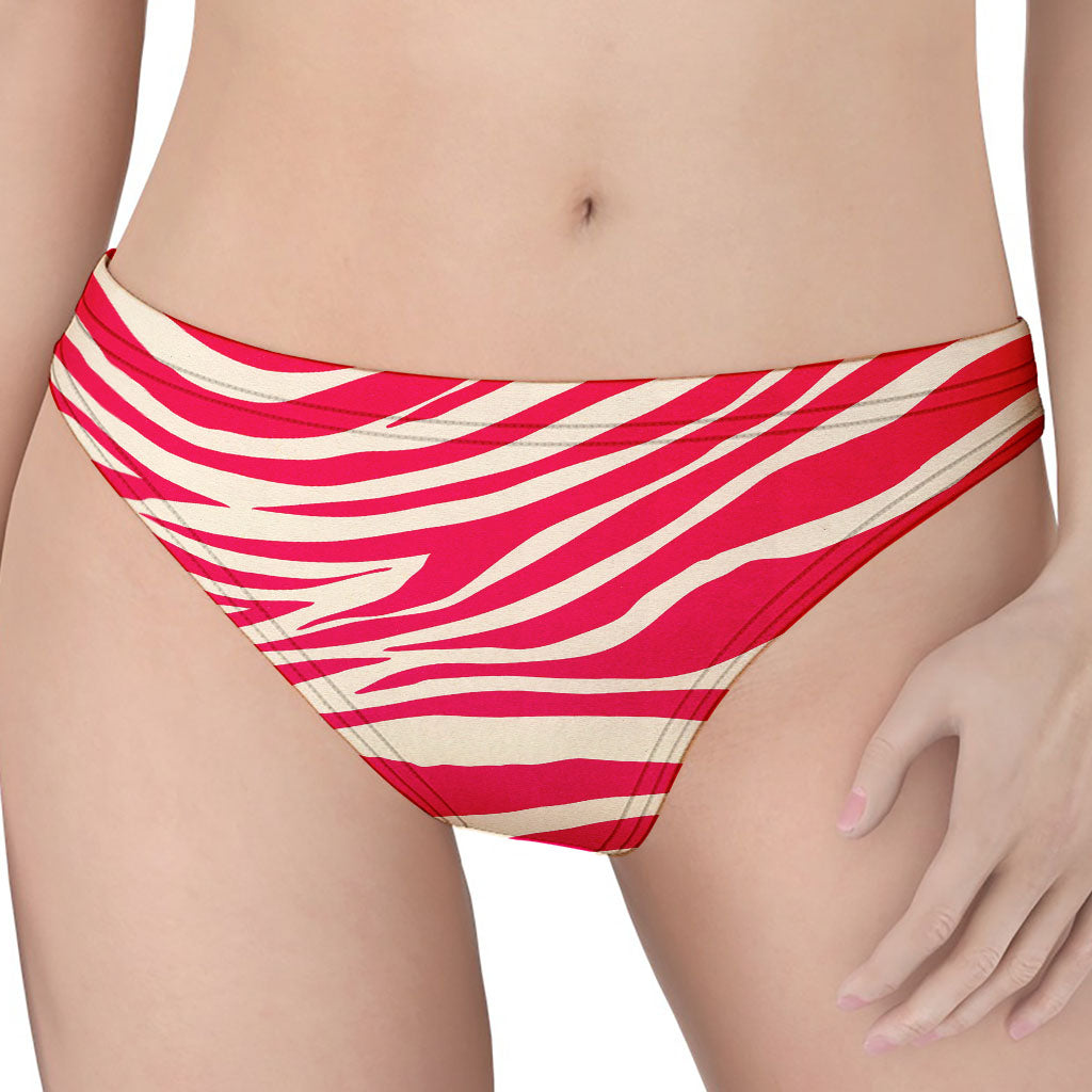 Hot Pink Zebra Pattern Print Women's Thong