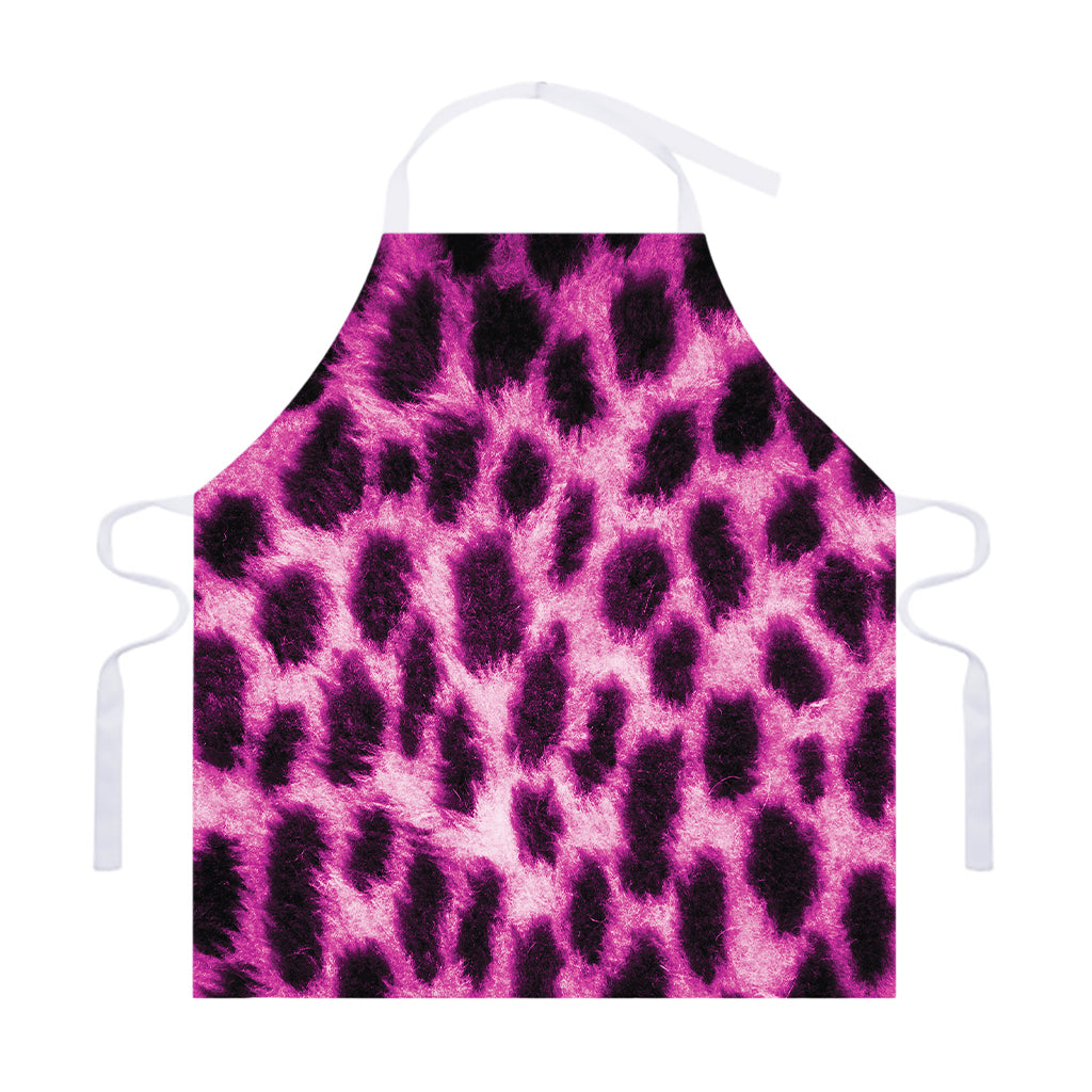 Hot Purple And Black Cheetah Print Adjustable Apron