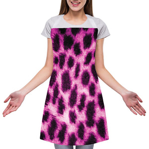 Hot Purple And Black Cheetah Print Adjustable Apron