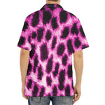 Hot Purple And Black Cheetah Print Aloha Shirt