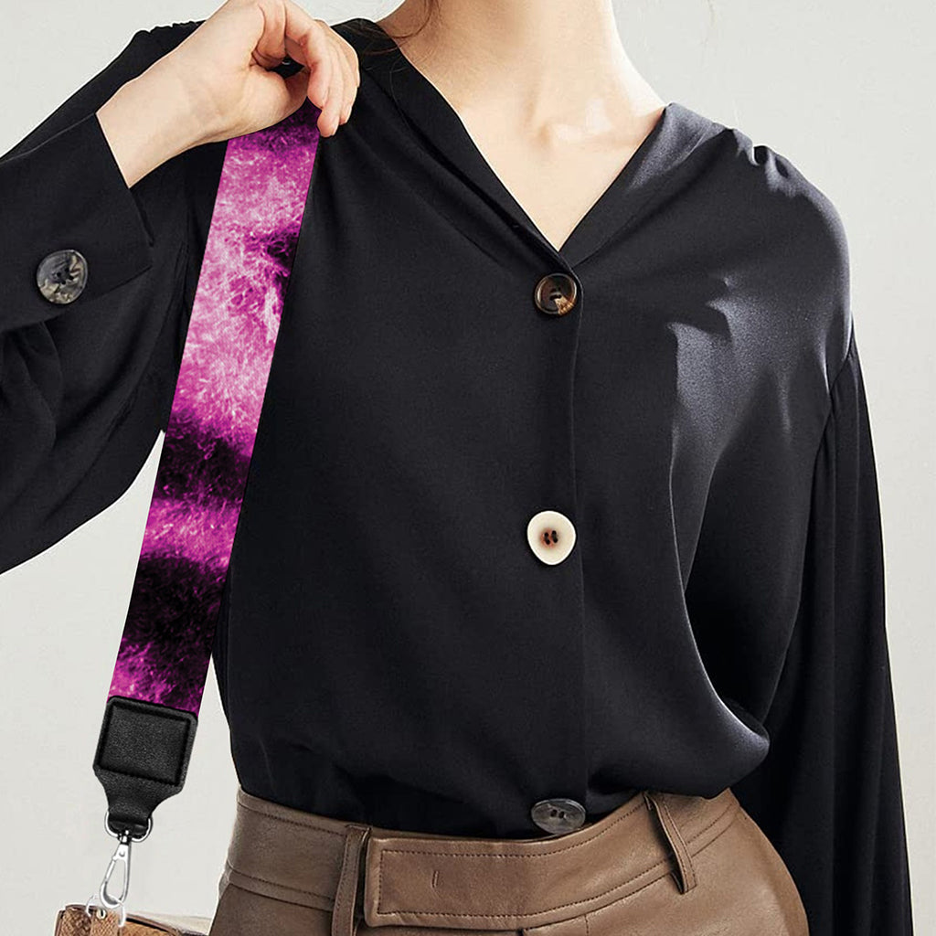 Hot Purple And Black Cheetah Print Bag Strap