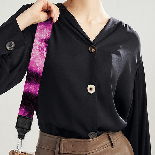 Hot Purple And Black Cheetah Print Bag Strap