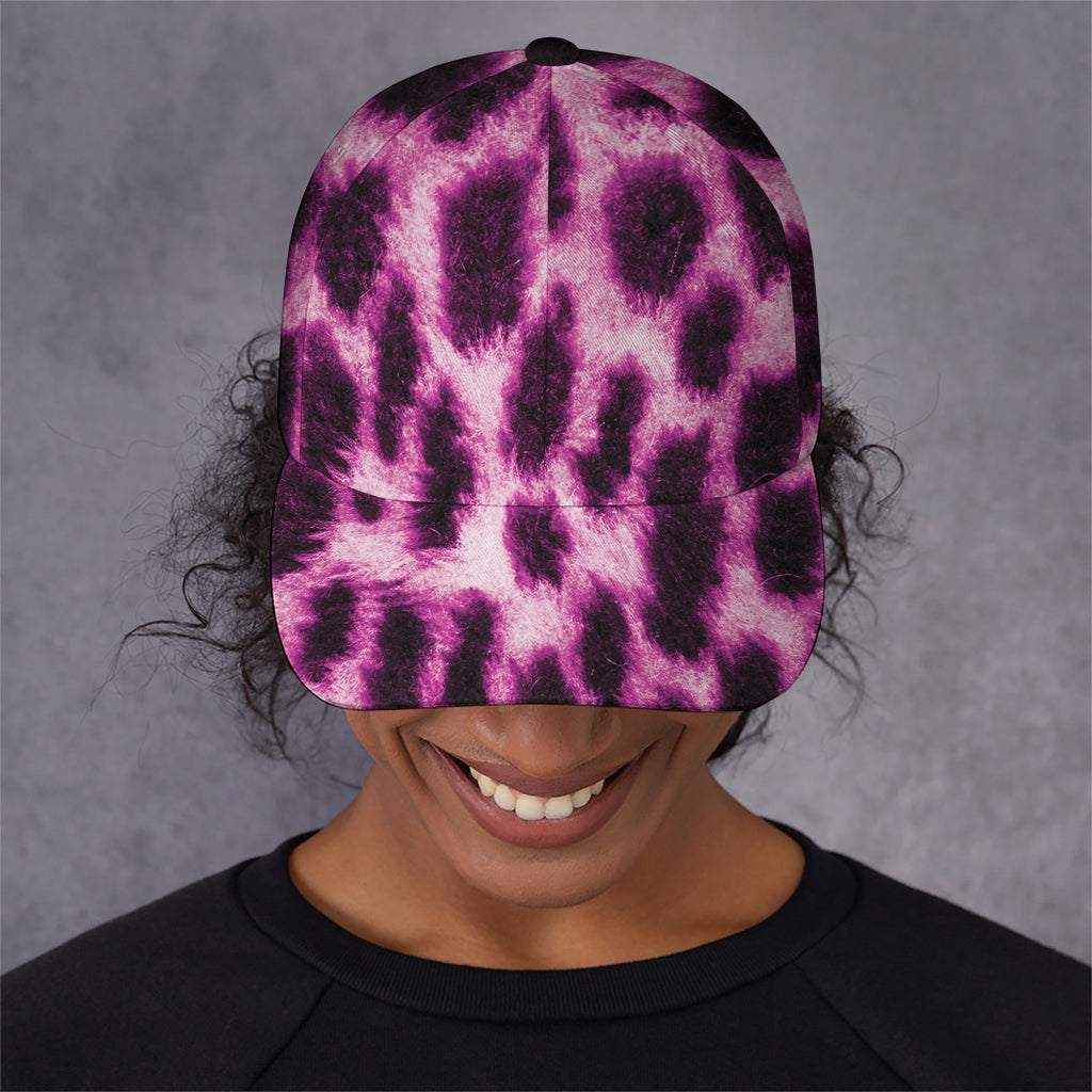 Hot Purple And Black Cheetah Print Baseball Cap