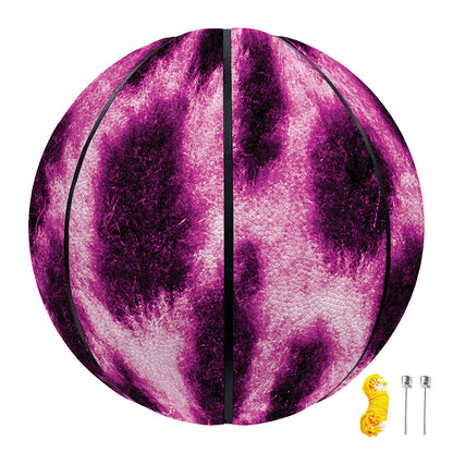 Hot Purple And Black Cheetah Print Basketball