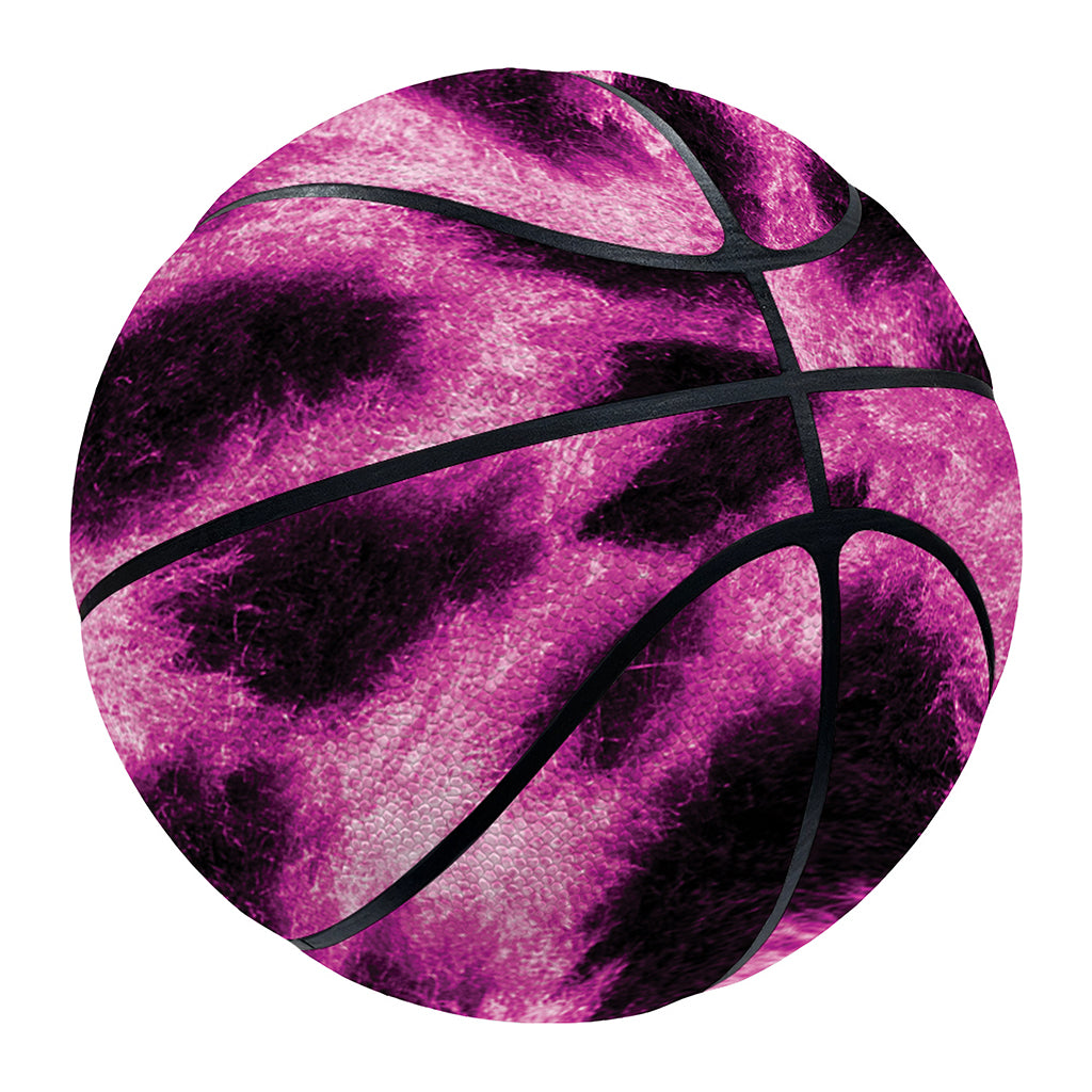 Hot Purple And Black Cheetah Print Basketball