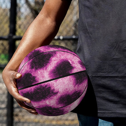 Hot Purple And Black Cheetah Print Basketball