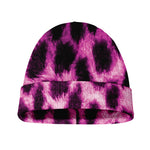 Hot Purple And Black Cheetah Print Beanie