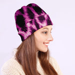 Hot Purple And Black Cheetah Print Beanie