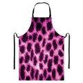 Hot Purple And Black Cheetah Print Bib Apron With Pocket