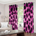 Hot Purple And Black Cheetah Print Dimout Grommet Curtains