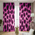 Hot Purple And Black Cheetah Print Dimout Pencil Pleat Curtains