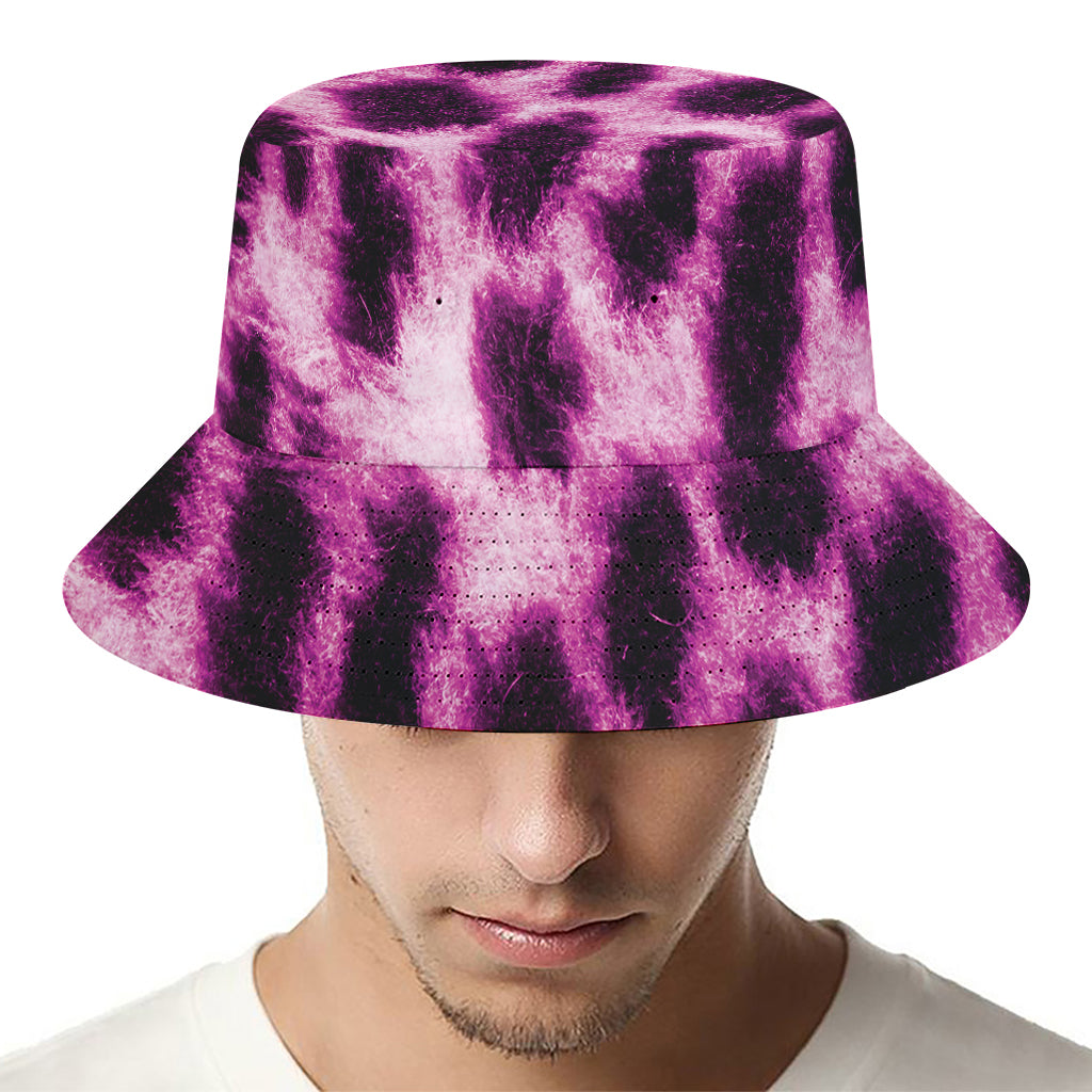 Hot Purple And Black Cheetah Print Bucket Hat