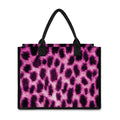 Hot Purple And Black Cheetah Print Canvas Tote Bag