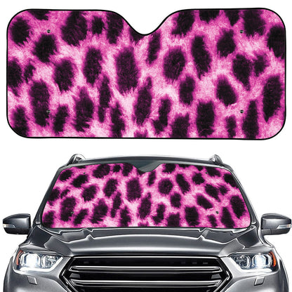 Hot Purple And Black Cheetah Print Car Windshield Sun Shade