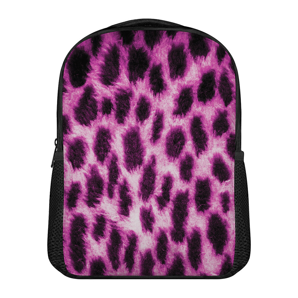 Hot Purple And Black Cheetah Print Casual Backpack