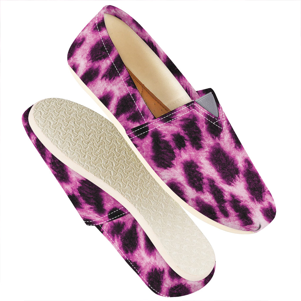 Hot Purple And Black Cheetah Print Casual Shoes