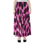 Hot Purple And Black Cheetah Print Chiffon Maxi Skirt