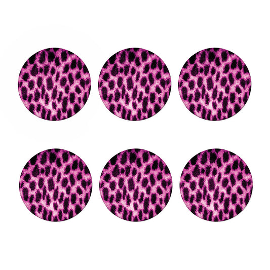 Hot Purple And Black Cheetah Print Coaster Set