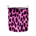 Hot Purple And Black Cheetah Print Collapsible Laundry Basket