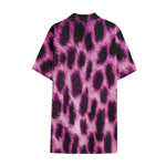 Hot Purple And Black Cheetah Print Cotton Hawaiian Shirt