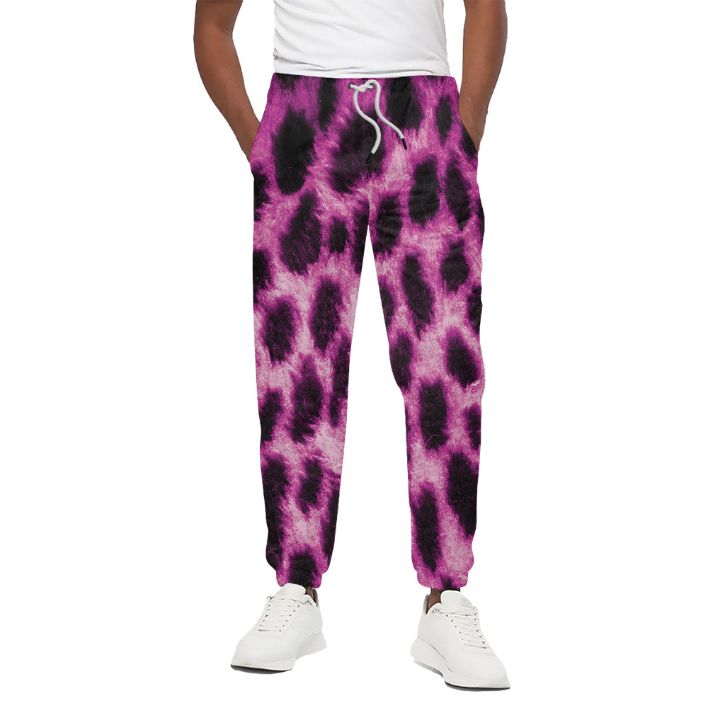 Hot Purple And Black Cheetah Print Cotton Pants