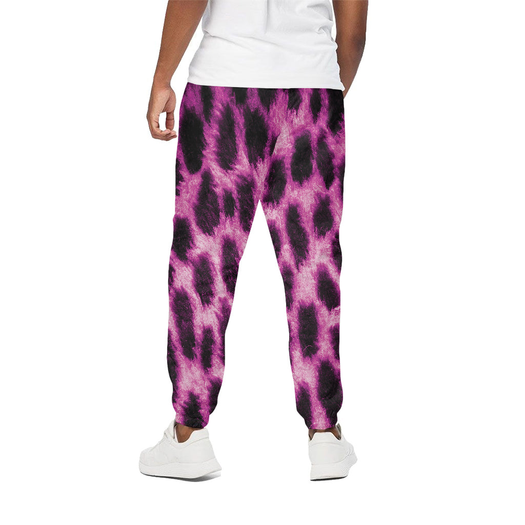 Hot Purple And Black Cheetah Print Cotton Pants