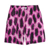 Hot Purple And Black Cheetah Print Cotton Shorts