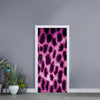 Hot Purple And Black Cheetah Print Door Sticker