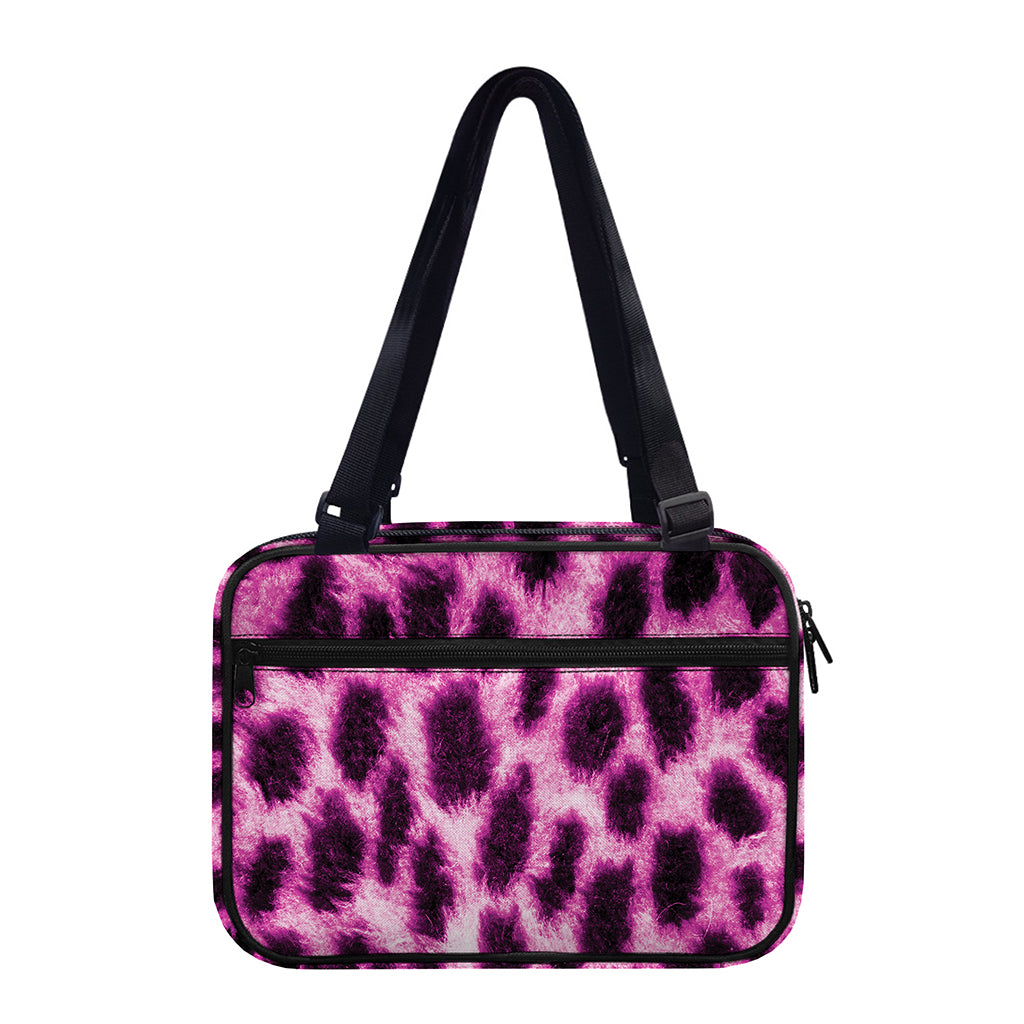 Hot Purple And Black Cheetah Print Double Strap Bible Bag