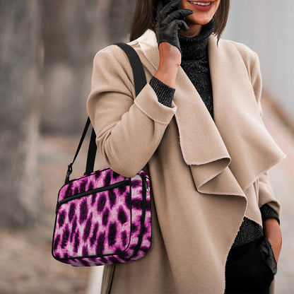Hot Purple And Black Cheetah Print Double Strap Bible Bag