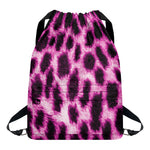 Hot Purple And Black Cheetah Print Drawstring Backpack