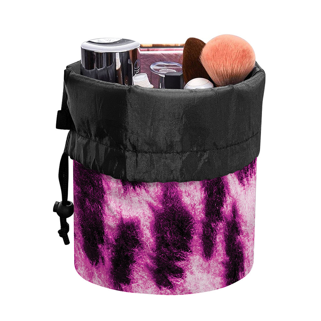 Hot Purple And Black Cheetah Print Drawstring Makeup Bag