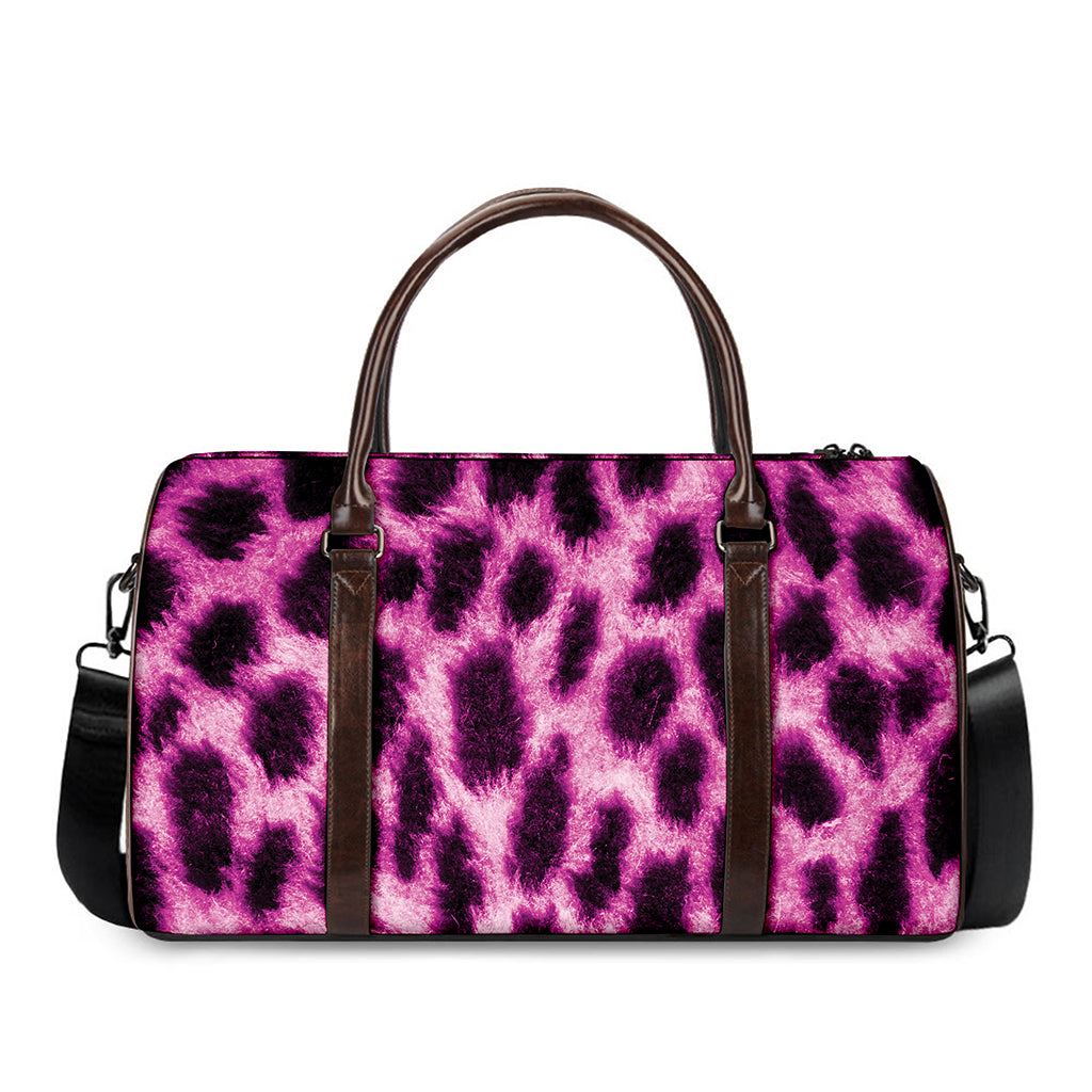 Hot Purple And Black Cheetah Print Duffle Bag