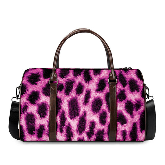 Hot Purple And Black Cheetah Print Duffle Bag