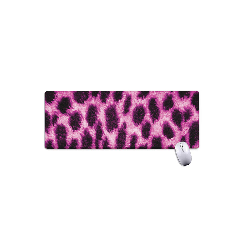 Hot Purple And Black Cheetah Print Extended Mouse Pad